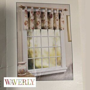 Vint. WAVERLY Garden Room Tab Top Valance 100% Cotton in Vintage Rose